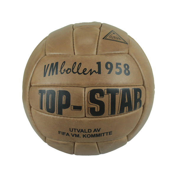 Top Star World Cup 1958 Match Ball Official Size 5 Official Weight Vintage Ball Real Leather Made Brown Color