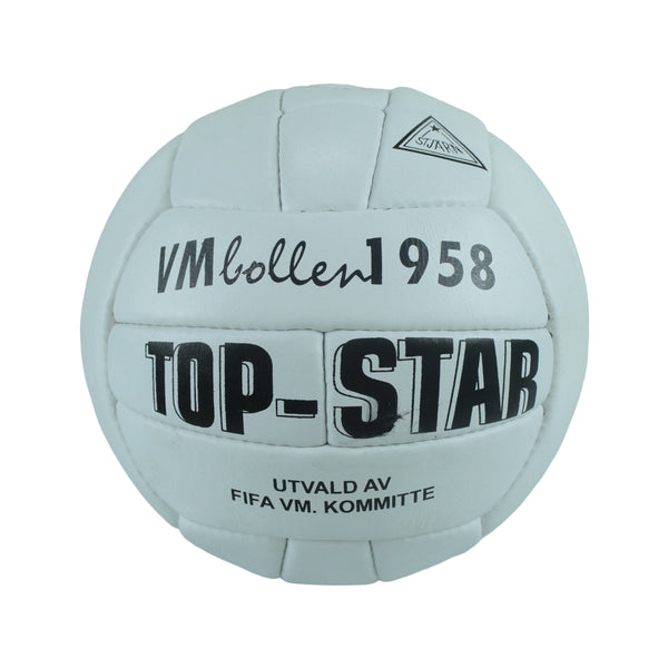 Top Star World Cup 1958 Match Ball Official Size 5 Official Weight Vintage Ball Real Leather Made White Color